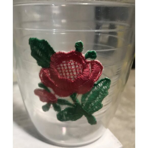 Tervis Tumblers Embroidered Floral Acrylic Tumblers Red, Pink, Yellow Roses 4" - Picture 2 of 10